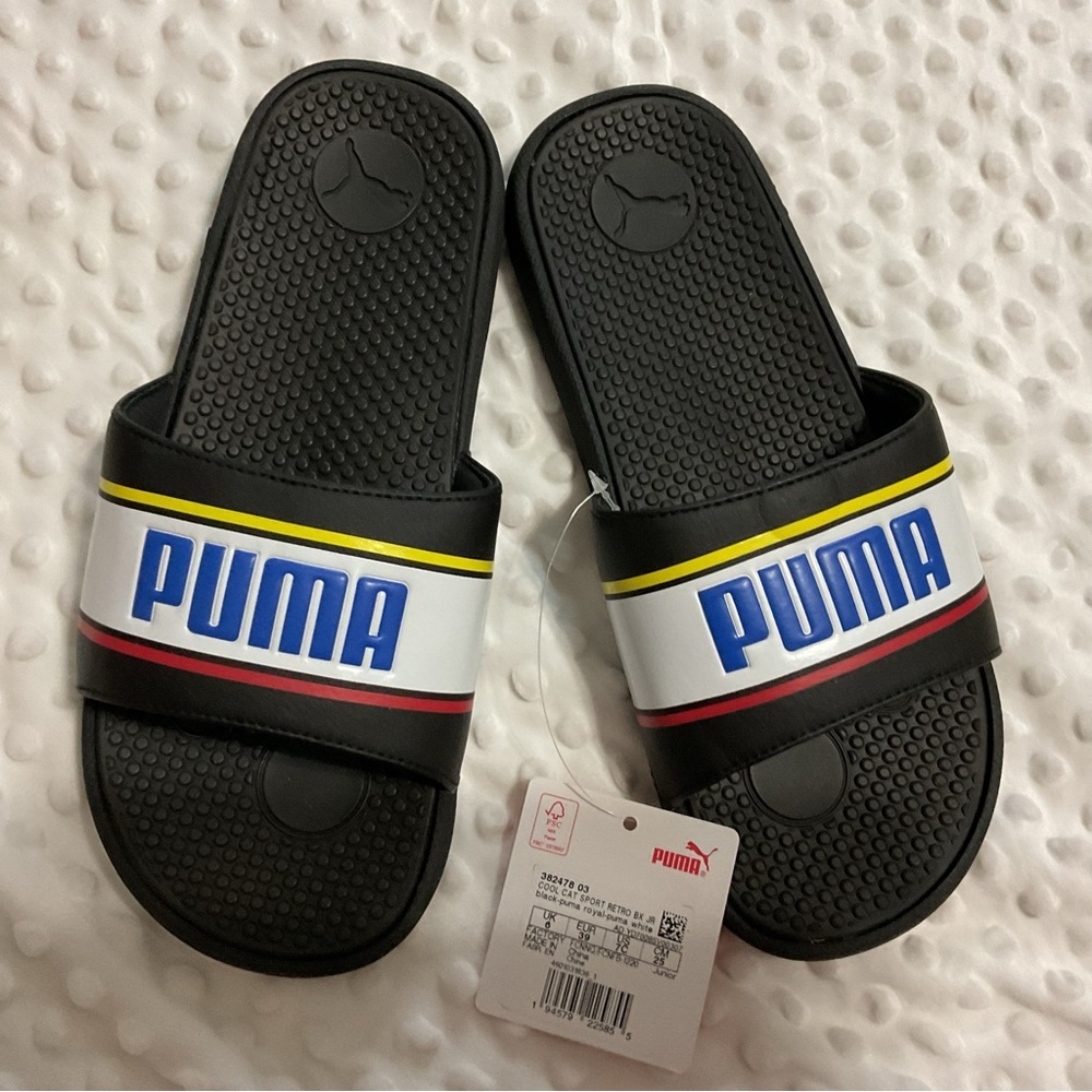 Puma Big Logo Sandals Size 7 NWT